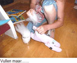 maak je eigen knuffel: vullen maar